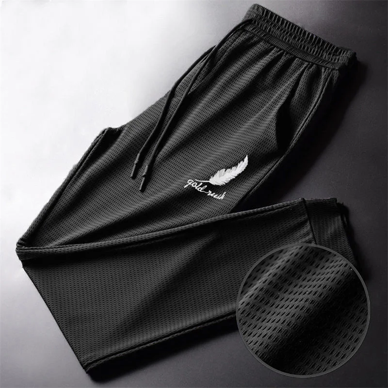 Men Fashion Quick Dry Pants Lightweight Hiking Jogging Running Trousers Breathable Workout Gym Ankle Tied Athletic Pants - Image 2
