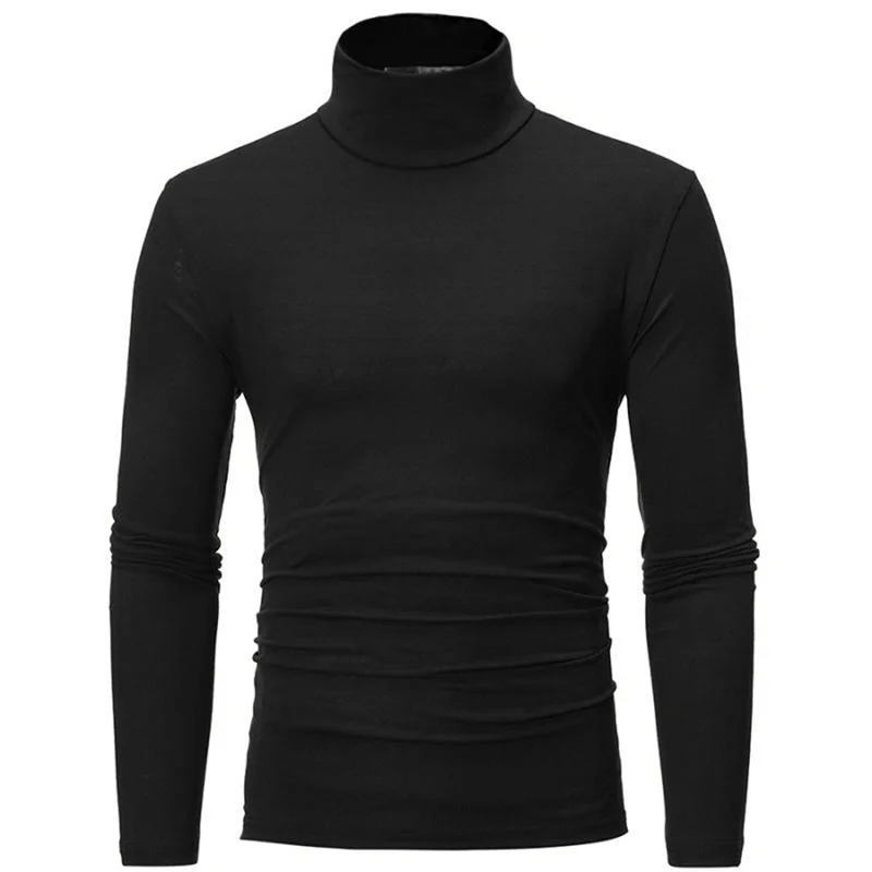 Thermal Underwear Tops Men Winter Clothes Thermal Shirt Autumn Men's Winter Tights High Neck Thin Slim Fit Long Sleeve T-shirt - Image 2